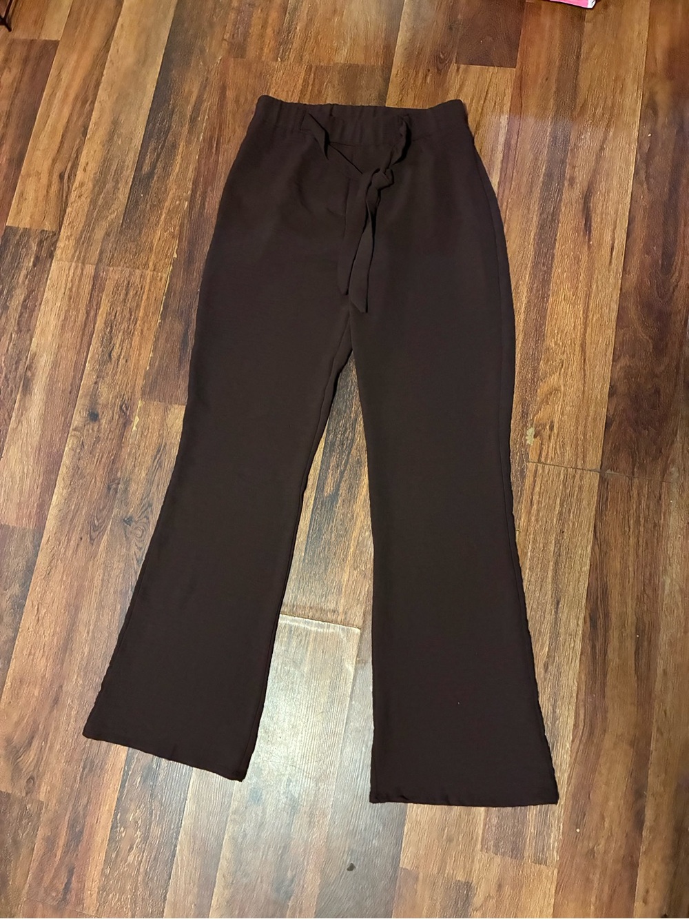 Brown Boot-Cut Dress Pants